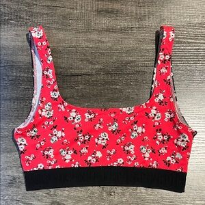 PINK Victoria's Secret Red Floral Sports Bra
